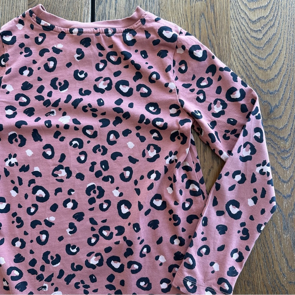 Hanna Andersson Animal Leopard Print Long Sleeve Cotton Dress Girls Size 8 - Picture 9 of 14